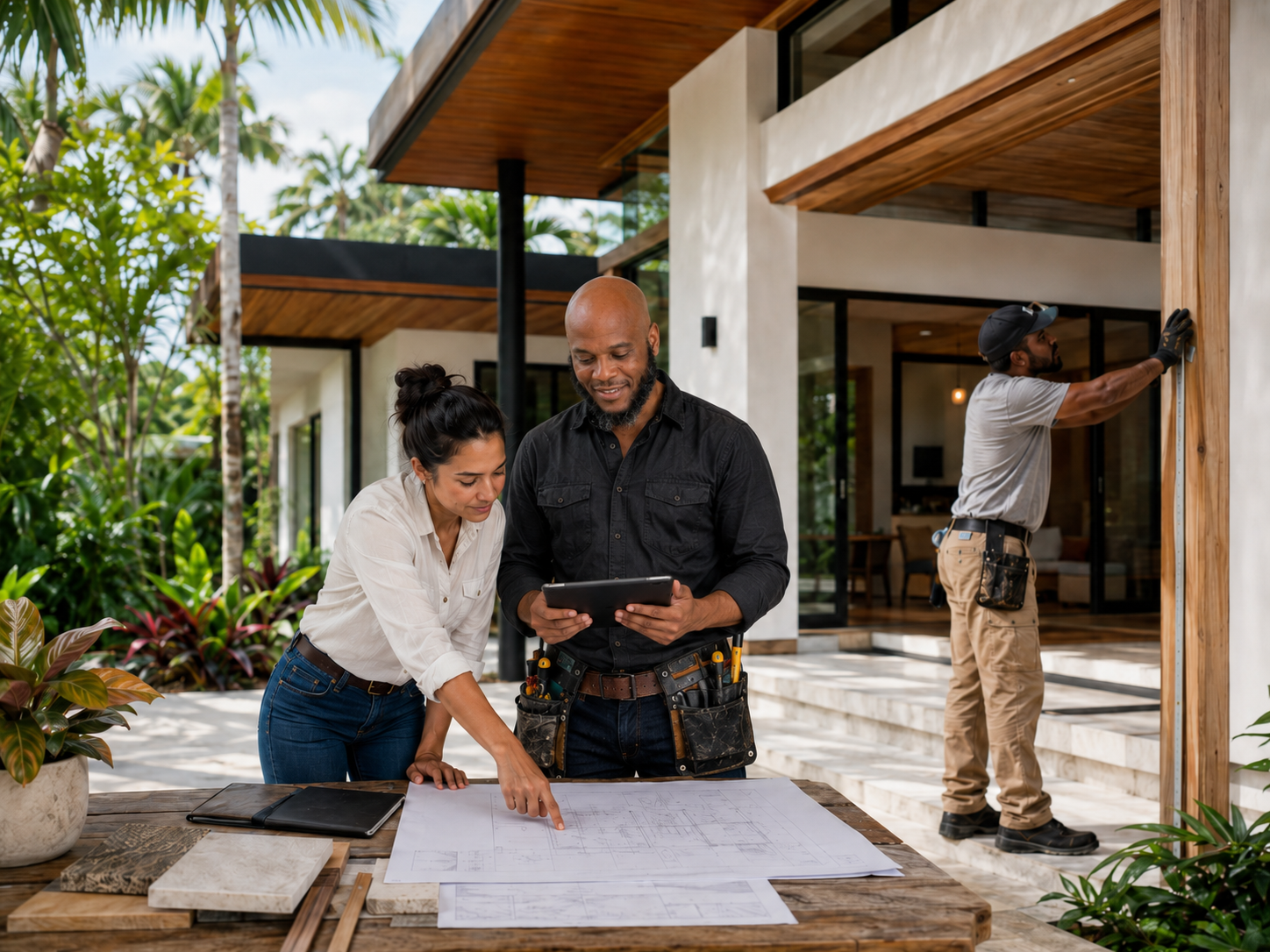Renovation planning consultation at a tropical Costa Rica home