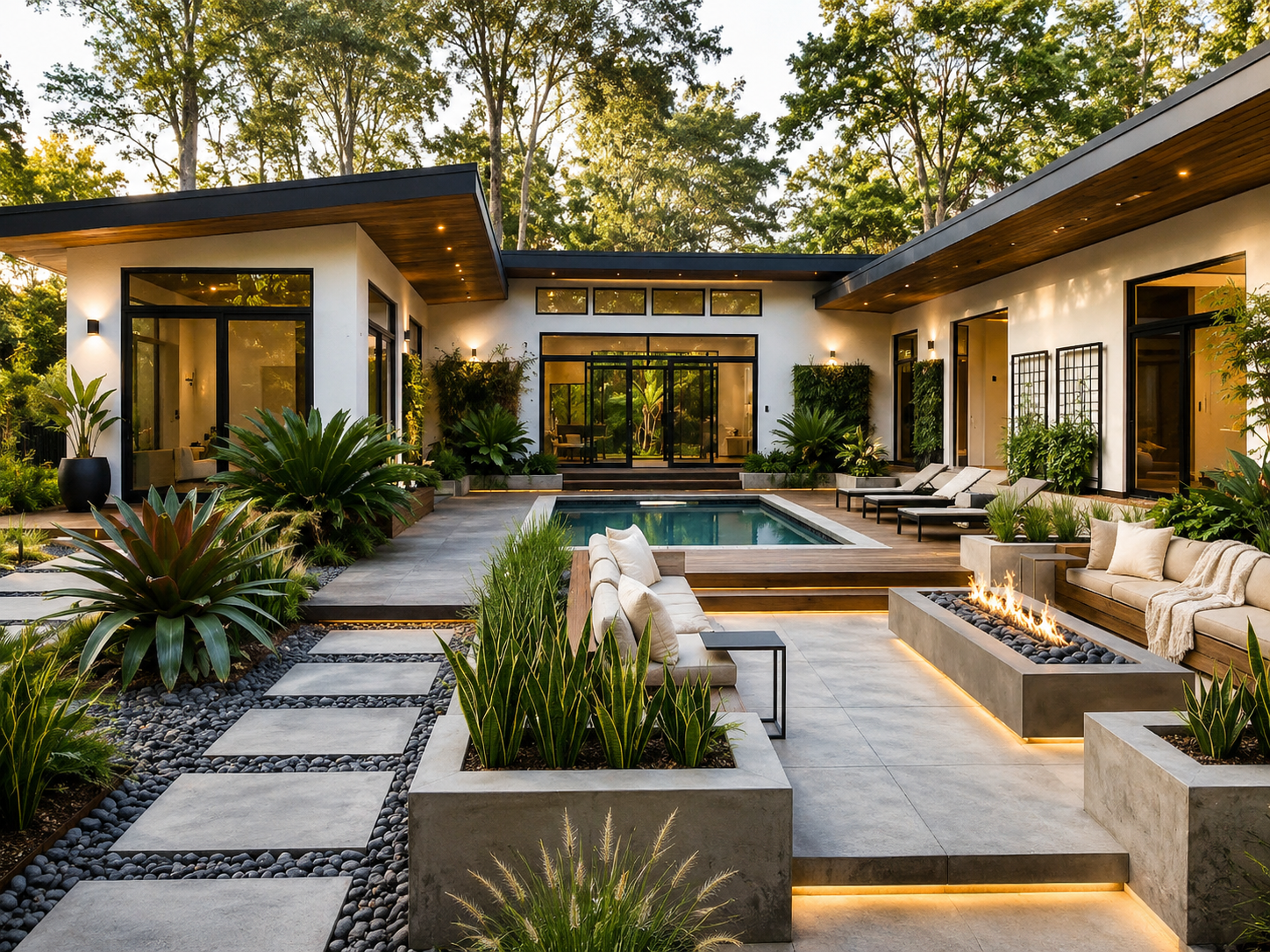 Finished tropical property after renovation concept